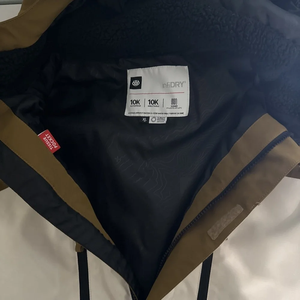 686 GEO Youth 10K  Snowboard Jacket Brown Hooded Waterproof‎ Insulated XL (16)